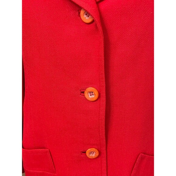 Pendleton Women's 12 Red Blazer Wool Coat Notch Lapel Single-Breasted Vintage - Picture 9 of 11